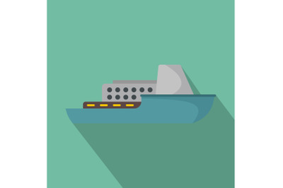 Ship cruise icon, flat style