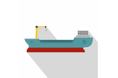 Ship freight icon, flat style