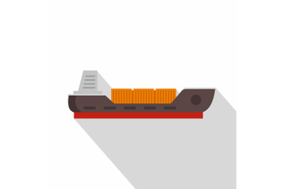 Ship cargo icon, flat style