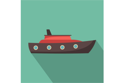 Ship sea icon, flat style