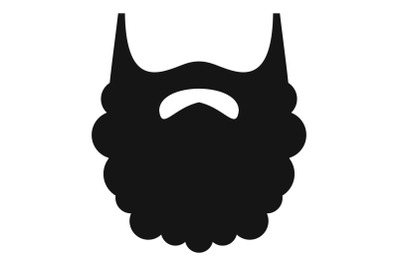 Fluffy beard icon, simple style.