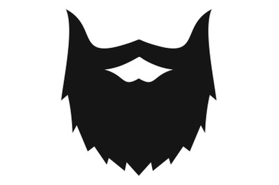 Villainous beard icon, simple style.