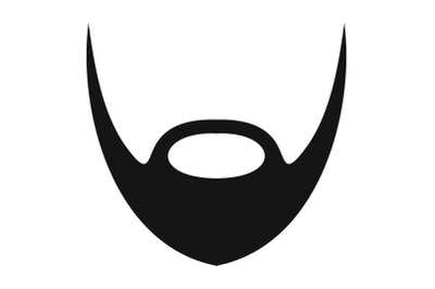 Oval beard icon, simple style.