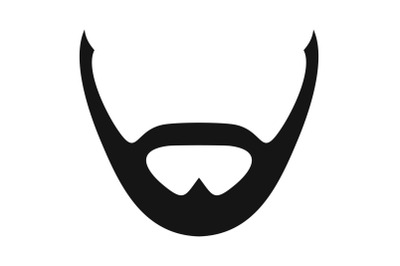 Beard and whiskers icon, simple style.
