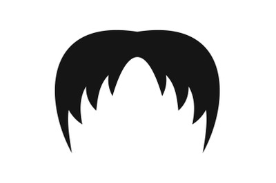 Head hair icon, simple style.