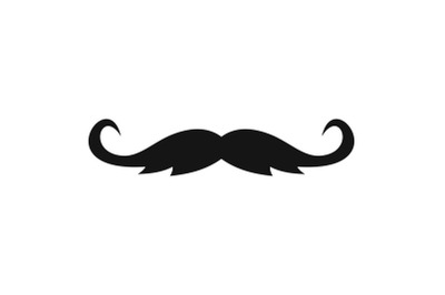 Curly mustache icon, simple style.
