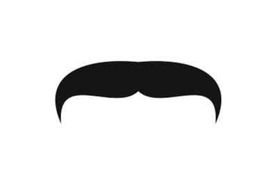 Villainous mustache icon, simple style.