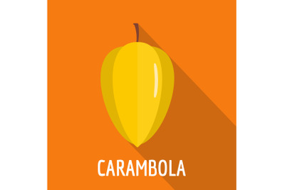 Carambola icon, flat style