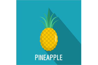 Pineapple icon, flat style
