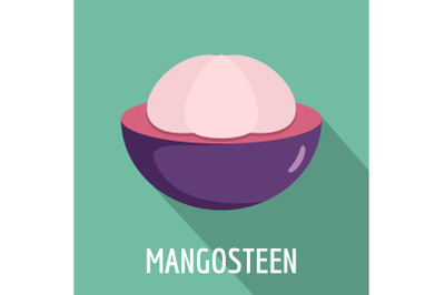 Mangosteen icon, flat style