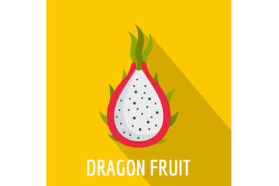 Dragon fruit icon, flat style