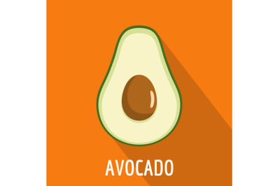Avocado icon, flat style