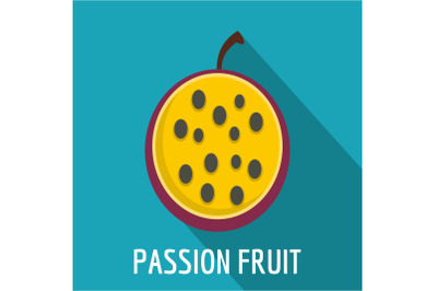Passion fruit icon, flat style