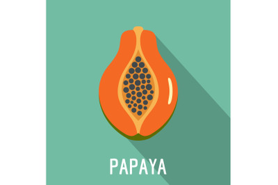 Papaya icon, flat style