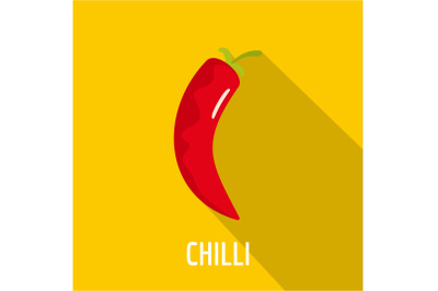 Chilli pepper icon, flat style.