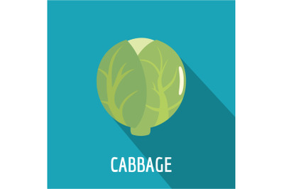 Cabbage icon, flat style.