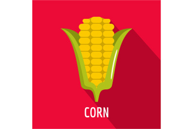 Corn icon, flat style.