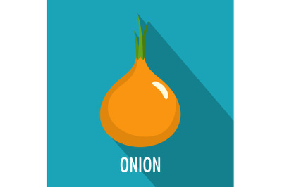 Onion icon, flat style.