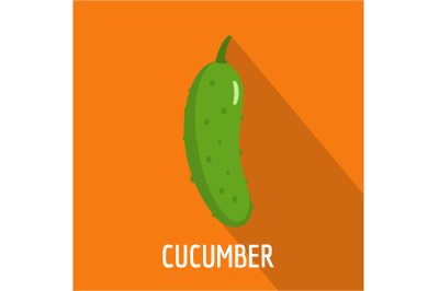 Cucumber icon, flat style.