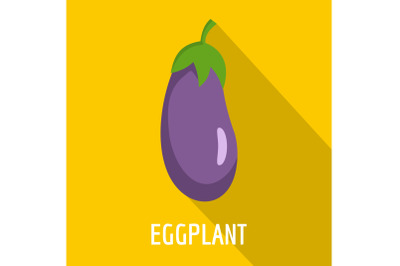 Eggplant icon, flat style.