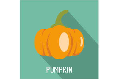 Pumpkin icon, flat style.