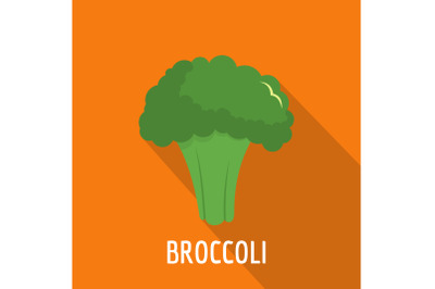 Broccoli icon, flat style.