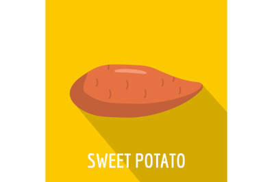 Sweet potato icon, flat style.