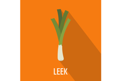 Leek icon, flat style.