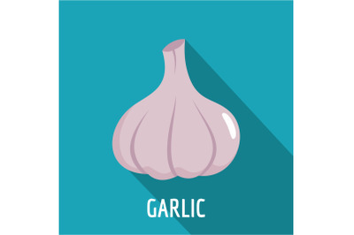 Garlic icon, flat style.