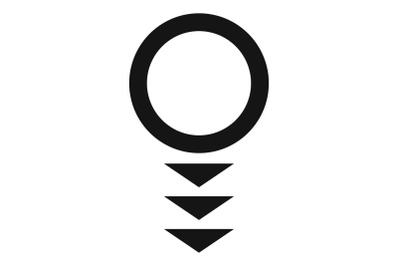 Round arrow icon, simple style.