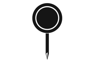 Round pin icon, simple style.
