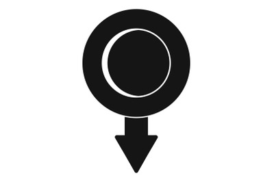 Pushpin icon, simple style.