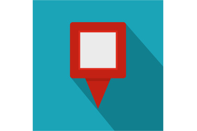 Square pin icon, flat style.