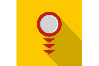 Round arrow icon, flat style.