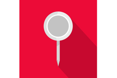 Round pin icon, flat style.