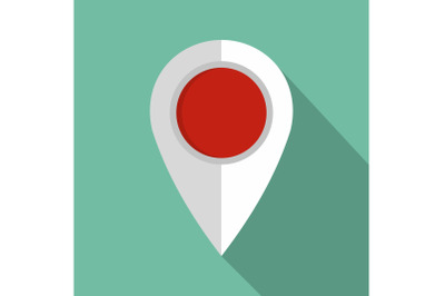 Map pin icon, flat style.