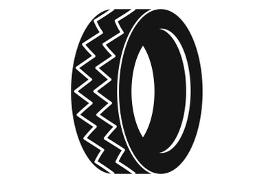 Round tire icon, simple style.