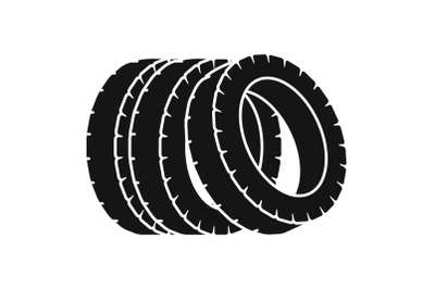 Pile of tire icon, simple style.