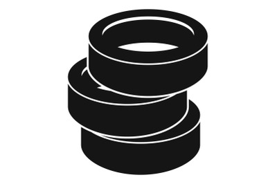 Stack of tire icon, simple style.