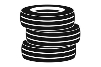 Tire fitting icon, simple style.