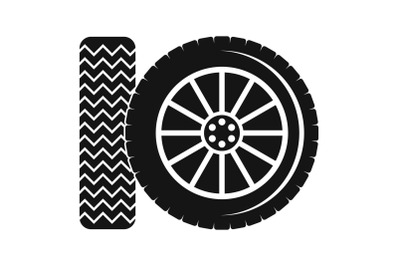 Car tire icon, simple style.