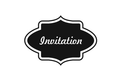 Invite label icon, simple style.