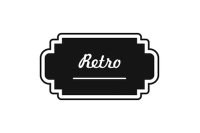 Old label icon, simple style.