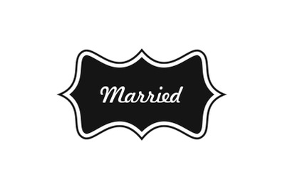 Celebration label icon, simple style.