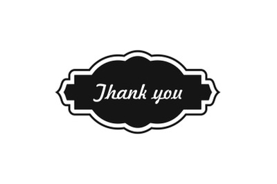 Thankee label icon, simple style.