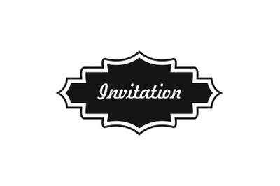 Invitation label icon, simple style.