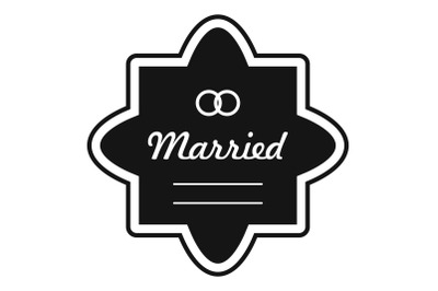 Wedding label icon, simple style.