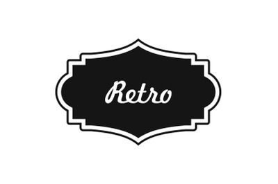 Retro label icon, simple style.
