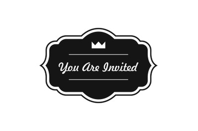 Invated label icon, simple style.