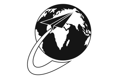 Around the world icon, simple style.